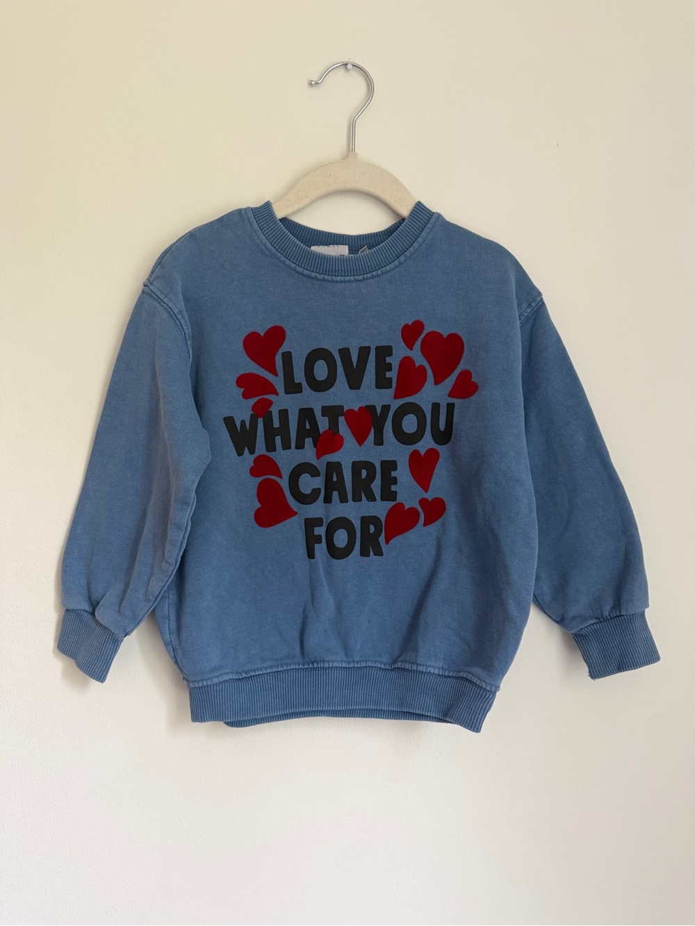 Zara “Love What You Care For” Crewneck Sweater (Size 2-3)